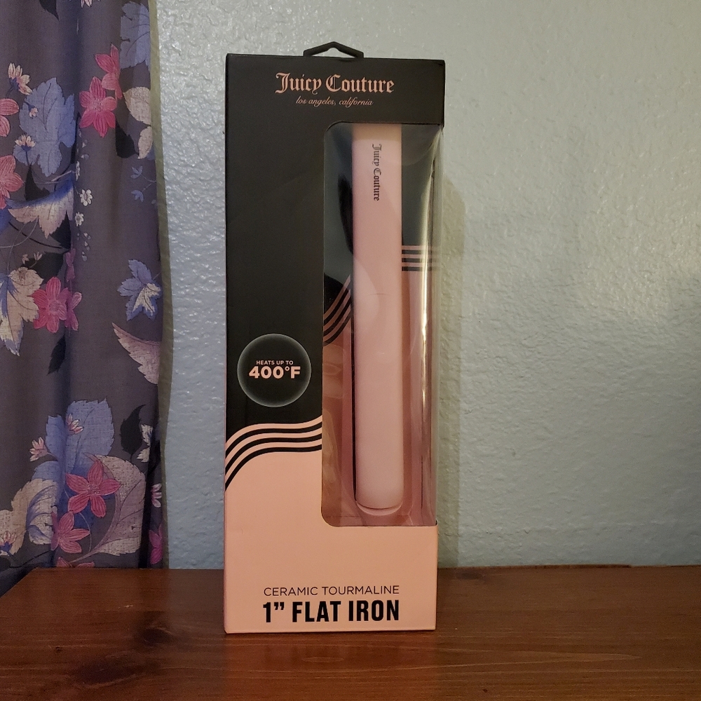 Juicy Couture Pink Ceramic Tourmaline 1" Flat Iron. New In Sealed Box
